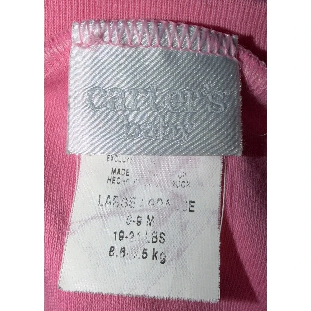 Vintage Carter's Pink Baby‎ Girl Watch Me Grow With Elephant 6-9 Months